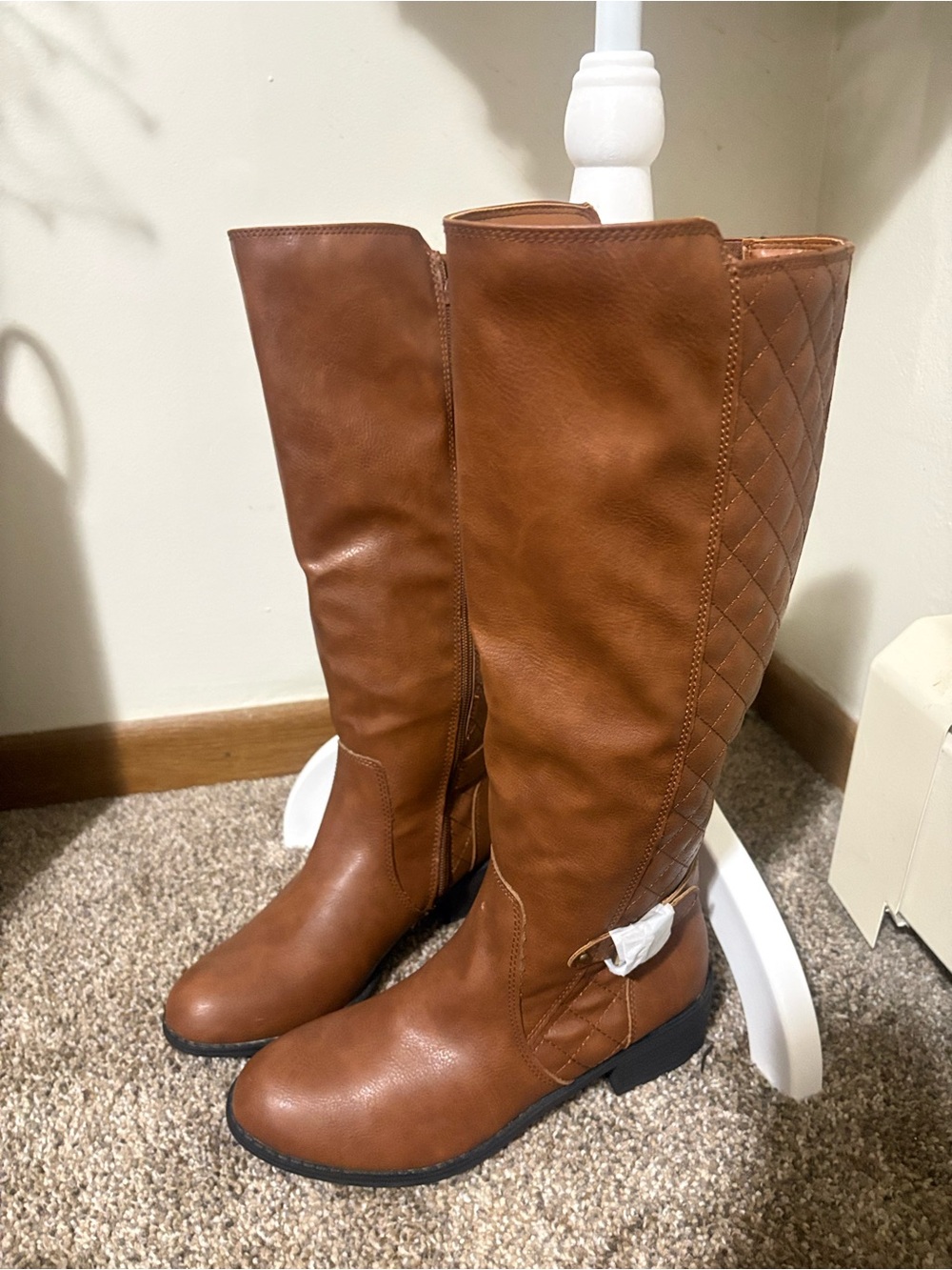 St. John’s bay Tall Brown Quilted Riding Boots - Women